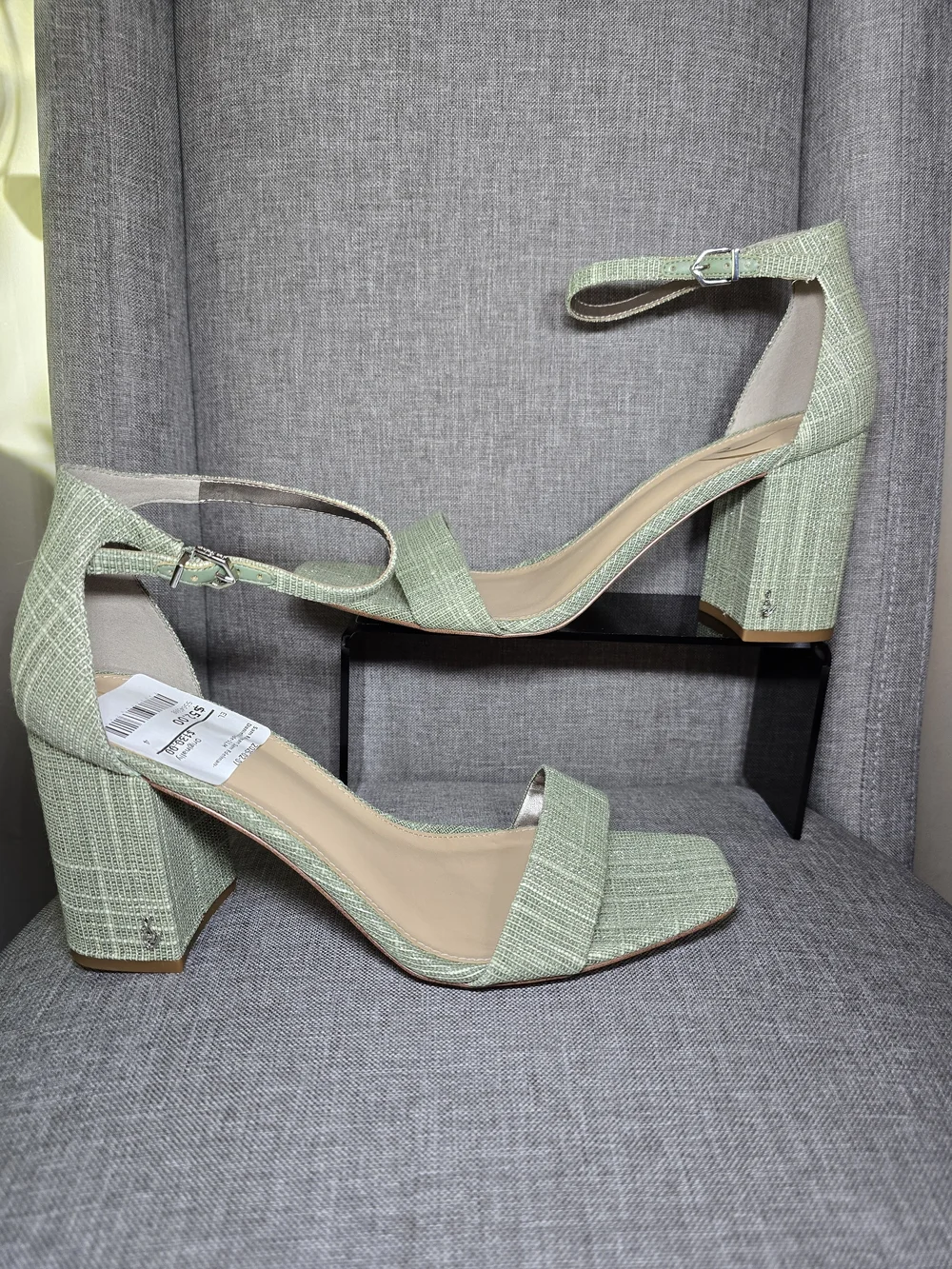 Sam Edelman Daniella Green Woven Shimmer Block Heel Sandals – Women’s 11 – NWOB